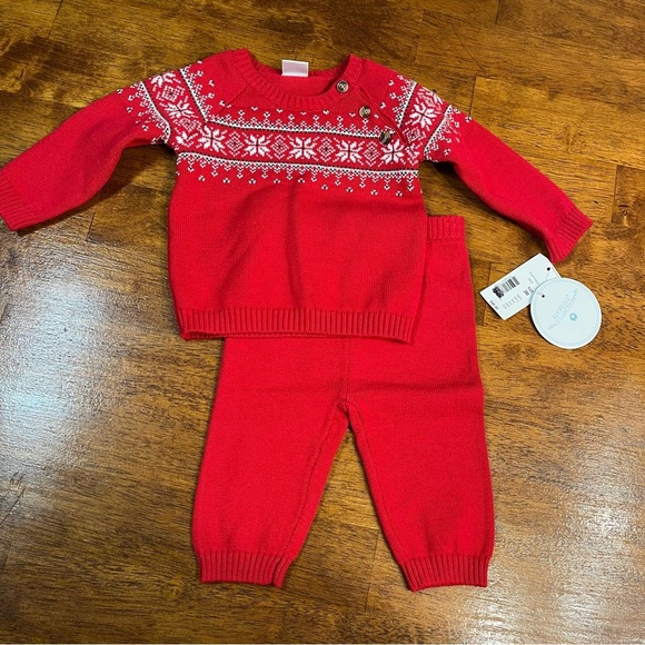 NWT Edgehill Collection red sweater set size 3 months